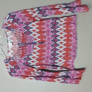 Ariat Long Sleeved Patterned Blouse w Front Tie Size XS